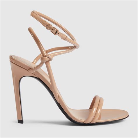 Women's strappy sandal in rose beige leather 